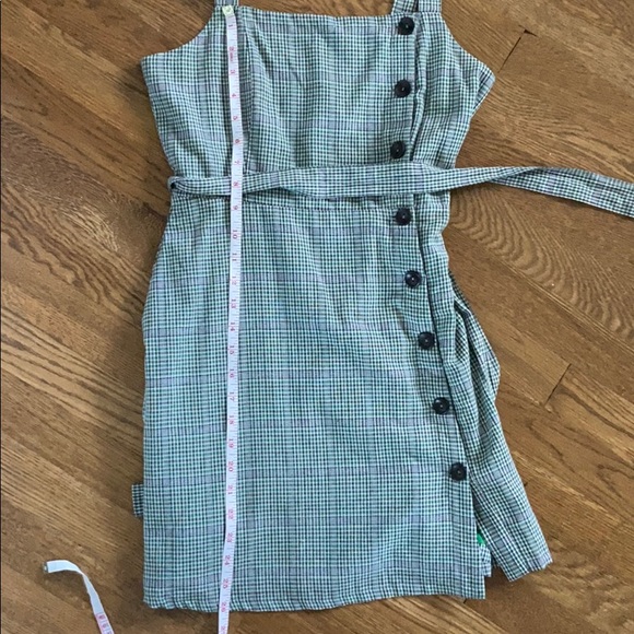 Green and black and white plaid summer dress - Picture 6 of 8